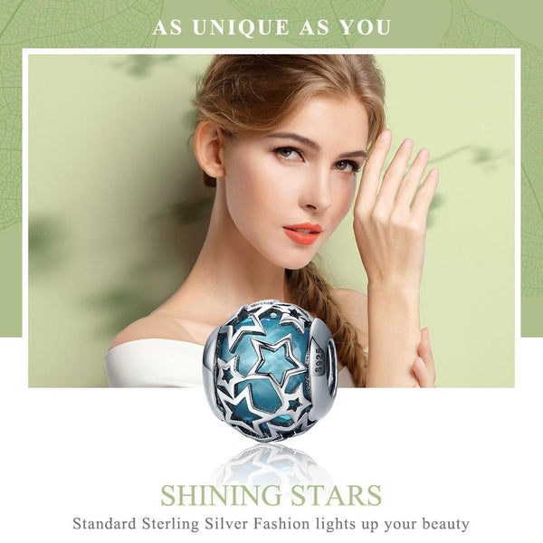 925 Sterling Silver Starry Sky Beads For Diy Bracelets & Necklaces Charms & Pendants