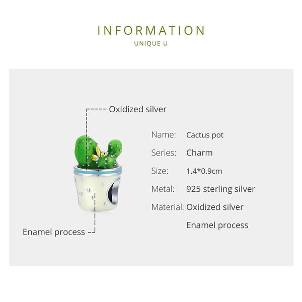 925 Sterling Silver Cactus Flower Beads For Diy Bracelets & Necklaces Charms & Pendants