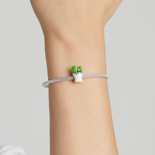 925 Sterling Silver Cactus Flower Beads For Diy Bracelets & Necklaces Charms & Pendants