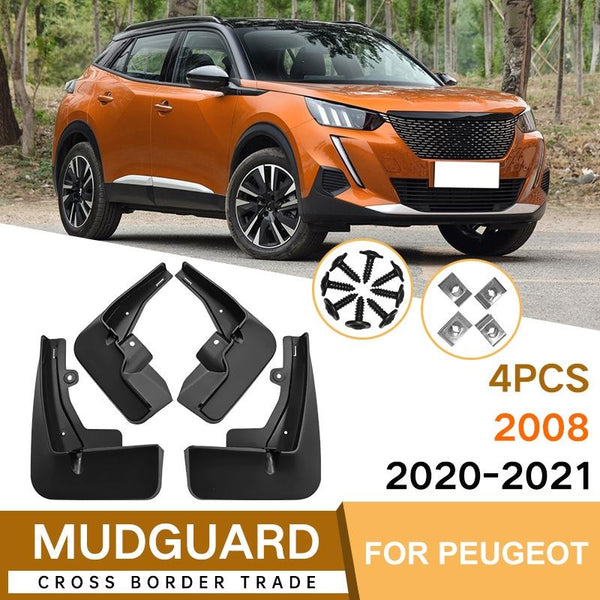 For Peugeot 2008 2020 2023 4Pcs / Set Car Auto Soft Plastic Splash Flaps Fender Guard Fenders & Mud Guards