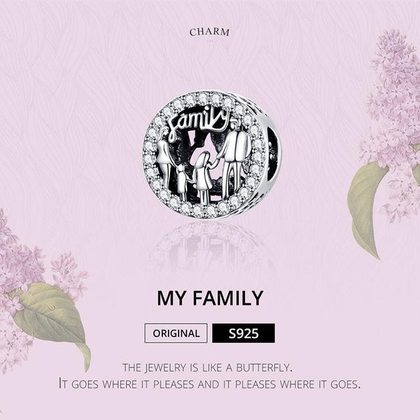 925 Sterling Silver Family Charm Bracelet Beads Charms & Pendants