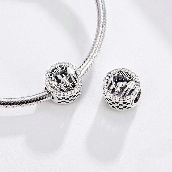 925 Sterling Silver Family Charm Bracelet Beads Charms & Pendants