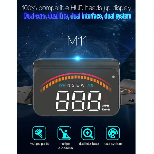Car Obd2 + Locator Technology Head Up Display Speed & Temperature Alarm Other Instruments & Gauges