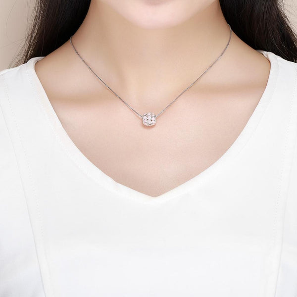 925 Sterling Silver Pure Pink Heart Diamond Beads Charms & Pendants