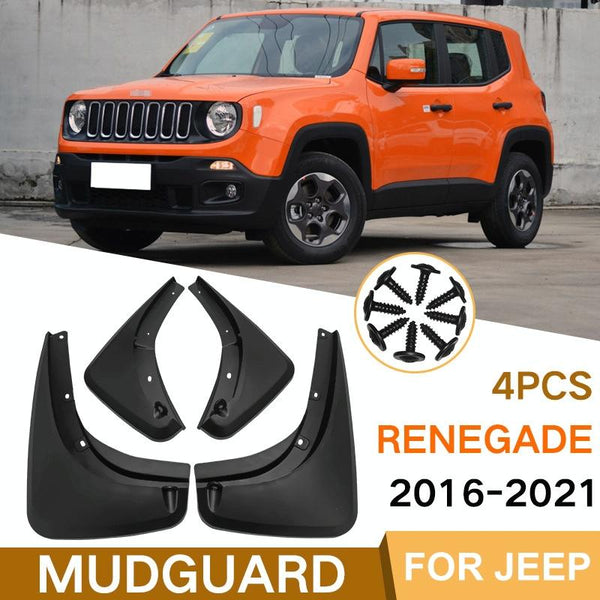 For Jeep Renegade 2015 2021 4Pcs / Set Car Auto Soft Plastic Splash Flaps Fender Guard Fenders & Mud Guards