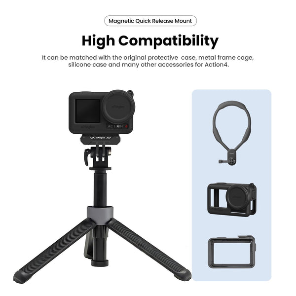 Quick Release Mag Netic Camera Mount For Dji Action 4 / 3 Amagisn Other Camera & Photo Accs