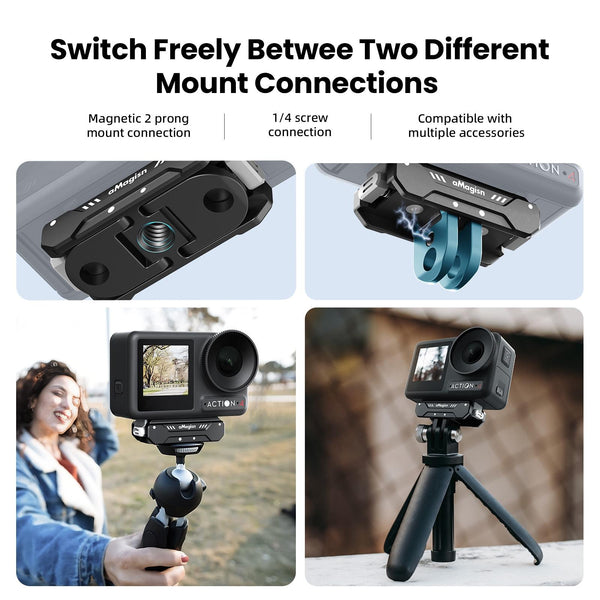 Quick Release Mag Netic Camera Mount For Dji Action 4 / 3 Amagisn Other Camera & Photo Accs