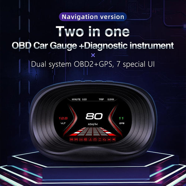Car Hud Display Overspeed Temp Engine Alarm P20 Obd2 + Locator Technology Other Instruments & Gauges