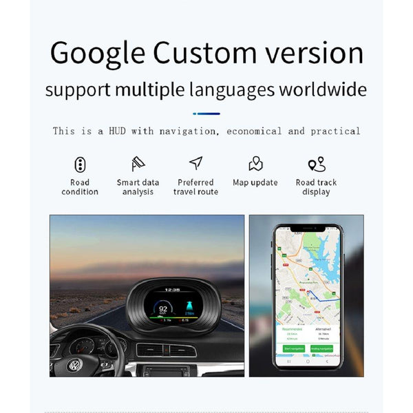 Car Hud Display Overspeed Temp Engine Alarm P20 Obd2 + Locator Technology Other Instruments & Gauges