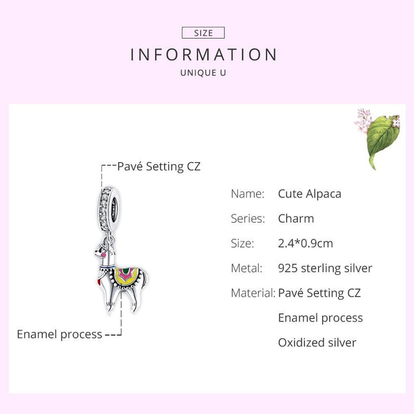 925 Sterling Silver Adorable Alpaca Pendant For Diy Bracelets & Necklaces Charms & Pendants