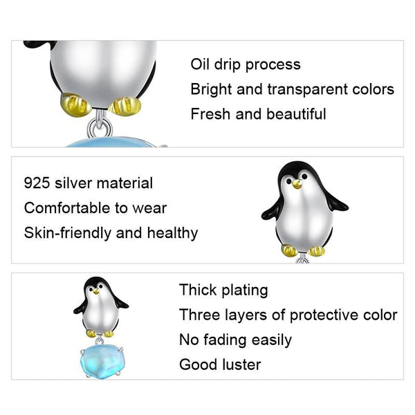925 Sterling Silver Penguin Beads For Diy Bracelets Charms & Pendants