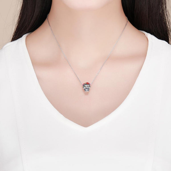 925 Sterling Silver Colorful Enamel Flower Skull Charms Bracelet Charms & Pendants