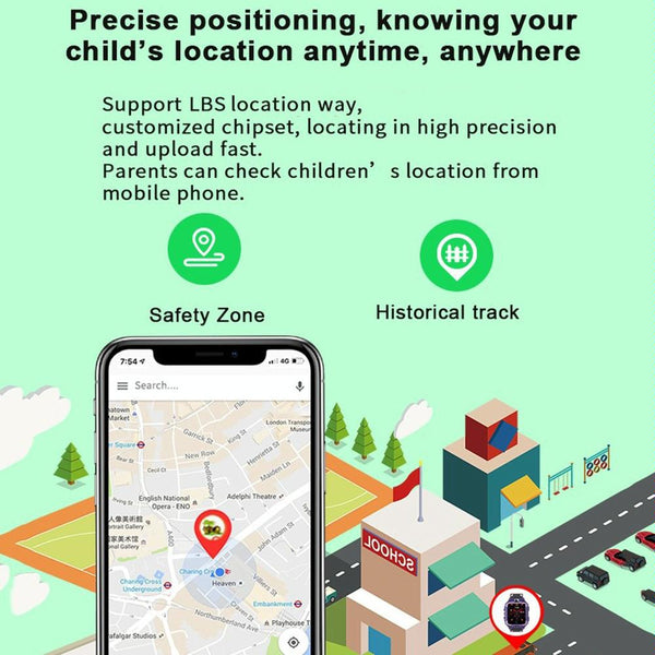 1.44 Inch 360 Degree Rotating Positioning Camera Smart Waterproof Children Calling Watch Green Smart Watches