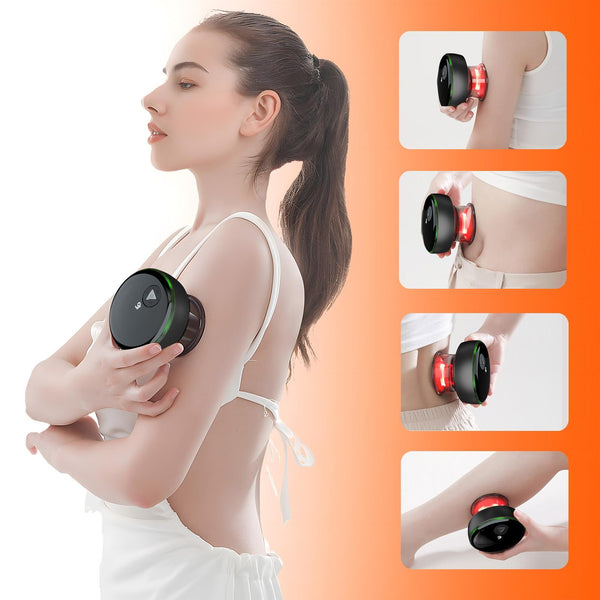 Smart Cupper With Light: Electric Heated Scraping Massage Tool Black Massagers