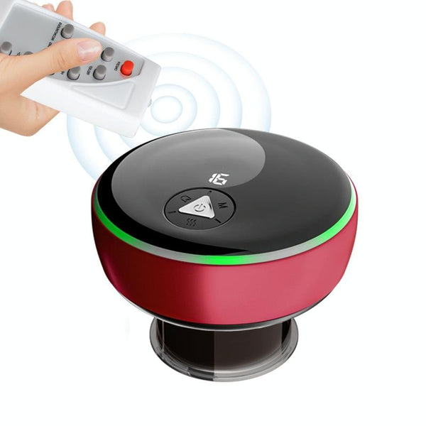 Smart Cupper With Light: Electric Heated Scraping Massage Tool Black Massagers