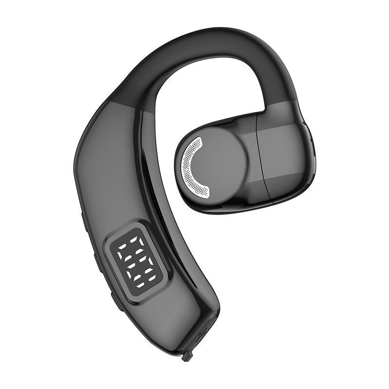 Wireless With Digital Display And Stereo Sound Black Earbuds