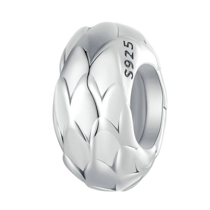 925 Sterling Silver Feather Textured Spacer Bead Bracelet / Necklace Set Bracelets