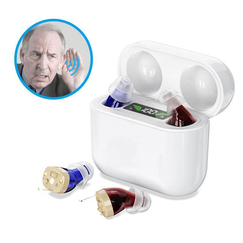 Digital Hearing Aid With Display & Charging Red Blue Other Health Care