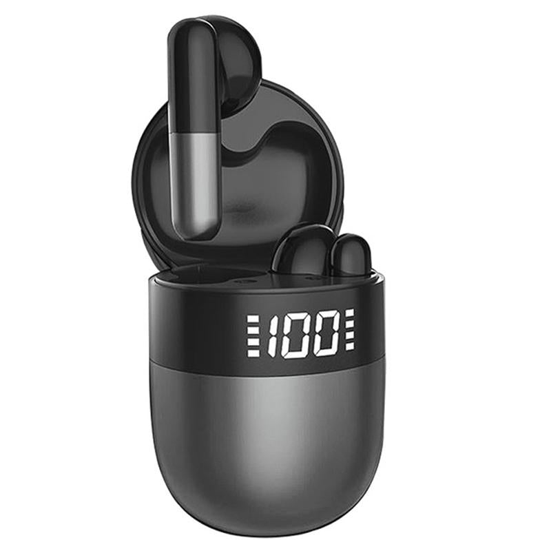 Wireless Bluetooth Earphones With Led Display And Hifi Sound For Sports Black Headsets & Earpieces