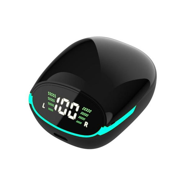 Intelligent Bluetooth Earphones With Digital Display Black Earbuds