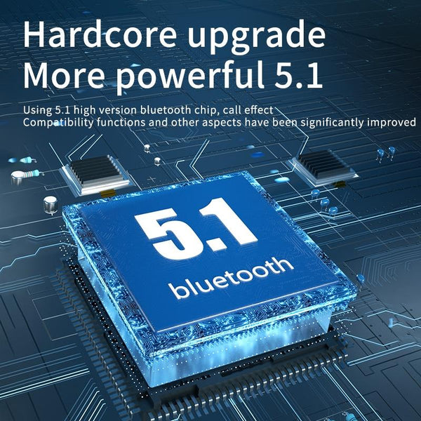 Intelligent Bluetooth Earphones With Digital Display Black Earbuds