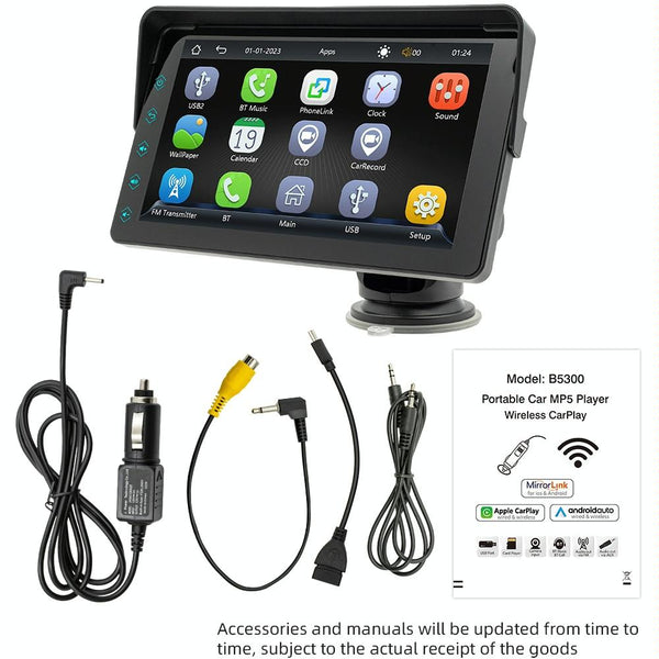 7 Inch Car Mp5 Player With Carplay / Android Auto Black Other Car Audio