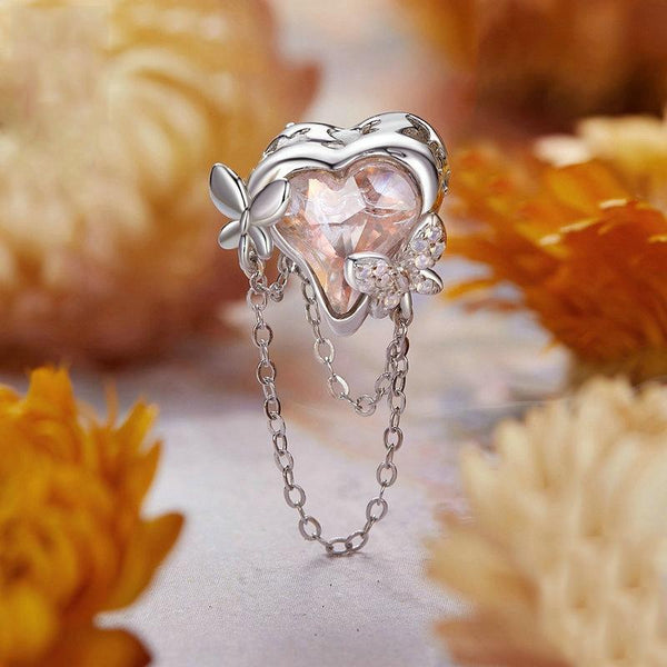 925 Sterling Silver Opal Butterfly Tassel Beads Charms & Pendants