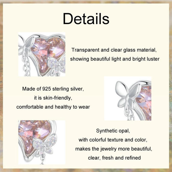 925 Sterling Silver Opal Butterfly Tassel Beads Charms & Pendants