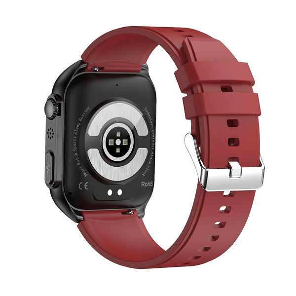 1.96 Inch Ip67 Smartwatch Silicone Band Ecg Temp Bt Call Remote Family Care Red Smart Watches