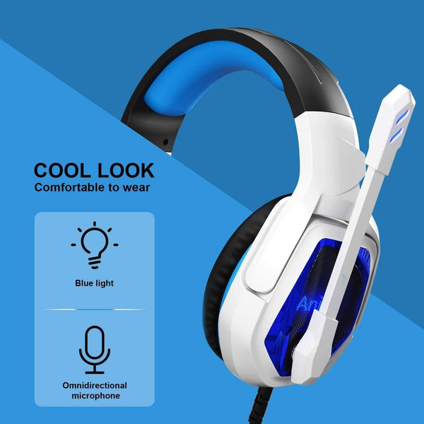 7.1 Channel Usb Gaming Headset With Mic Blue / White Headsets