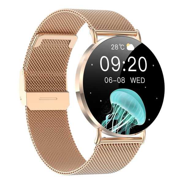 1.32 Inch Colour Screen Smart Watch With Bluetooth Call & Health Monitoring Gold Smart Watches