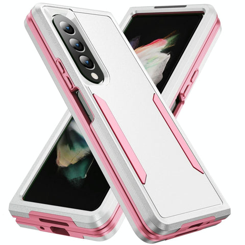 Shockproof Pc Tpu Case For Samsung Galaxy Z Fold4 5G White Pink Cases Covers & Skins