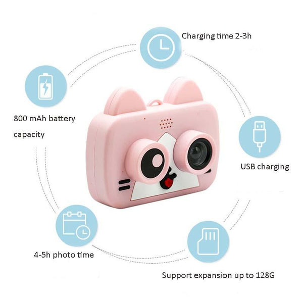 2.0 Hd Screen Wifi Children's Digital Camera With 12Mp Cartoon Design And Fun Photography Pink Digital Cameras