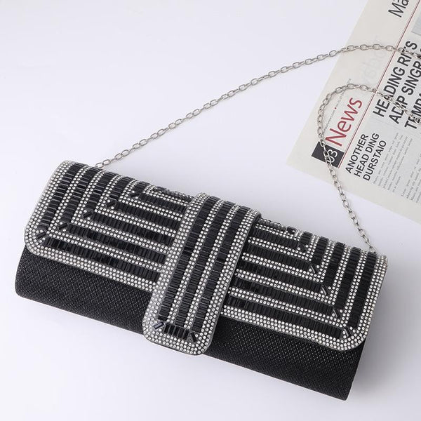 Black Shoulder Bag For Ladies Elegant Hand Messenger Silver Women's Bags & Handbags