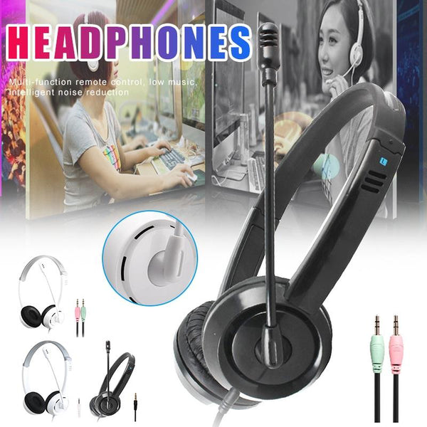 Head Mounted Children's Learning Headset With Mic 1.8M Cable 3.5Mm White Headsets