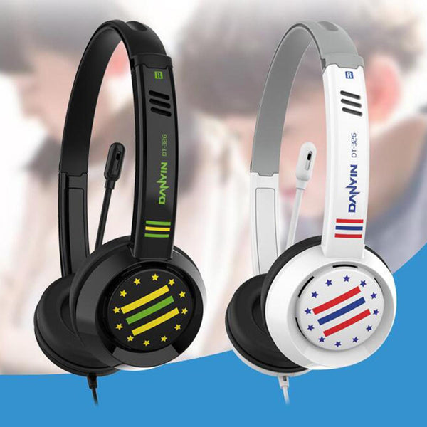 Head Mounted Children's Learning Headset With Mic 1.8M Cable 3.5Mm White Headsets