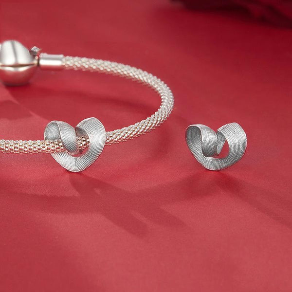 925 Sterling Silver Romantic Heart Diy Beads & Platinum Craft Beads