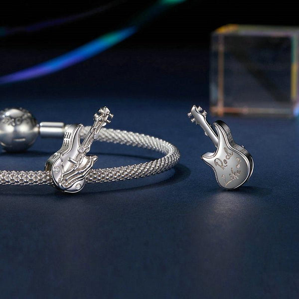 925 Sterling Silver Platinum Plated Skull Bass Pendant Charms & Pendants