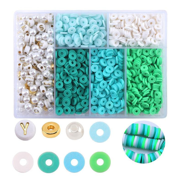 6 Piece Soft Pottery Beading Set For Diy Bracelets & Necklaces Mixed Craft Beads