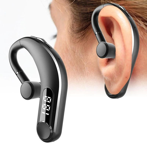 Waterproof Bluetooth Earphones With Led Display Black Earbuds