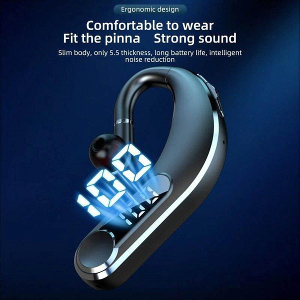 Waterproof Bluetooth Earphones With Led Display Black Earbuds