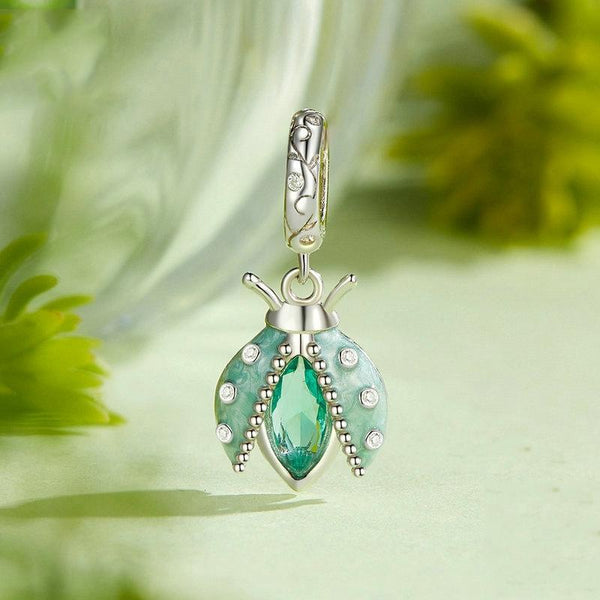 925 Sterling Silver Platinum Plated Ladybug Diy Beads Charms & Pendants