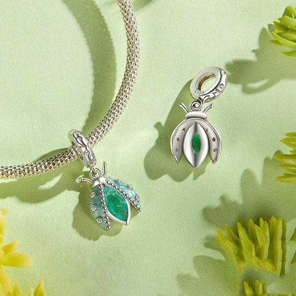 925 Sterling Silver Platinum Plated Ladybug Diy Beads Charms & Pendants