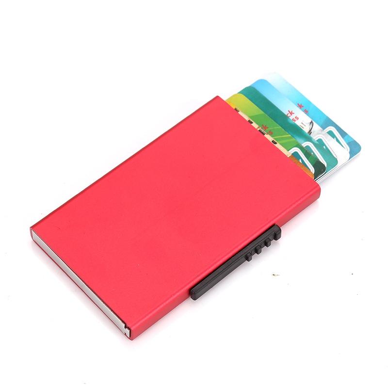 Aluminum Rfid Blocking Credit Card Holder Red Travel Wallets
