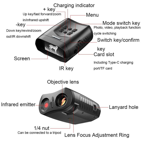 Digital Night Vision Binoculars With 3 Inch Hd Lcd Screen Binoculars & Monoculars