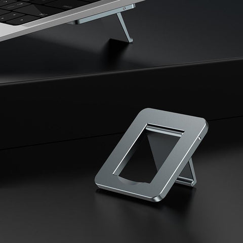 Desktop Folding Notebook Stand With Invisible Height Increase And Storage Gray Mounts Stands & Holders