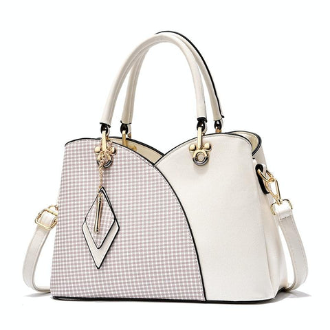 Spacious Texture Handbag Large Capacity White Women's Bags & Handbags