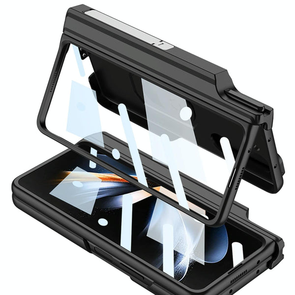 For Samsung Galaxy Z Fold4 5G Magnetic Armor Phone Case Full Coverage Carbon Fibre Cases Covers & Skins