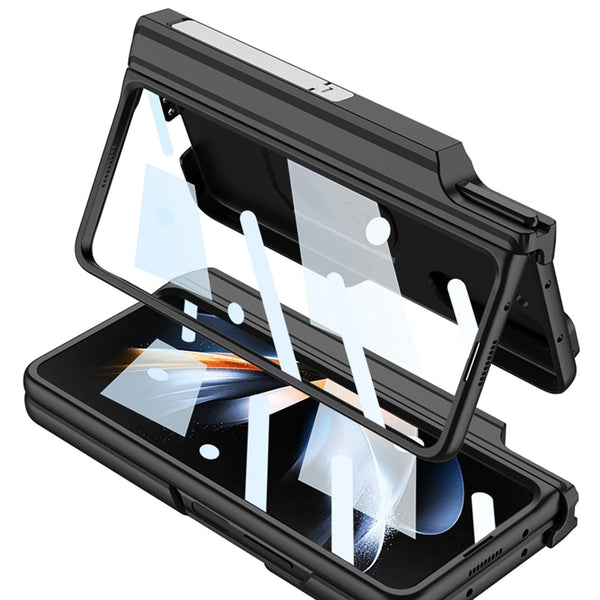 For Samsung Galaxy Z Fold4 5G Magnetic Armor Phone Case Full Coverage Carbon Fibre Cases Covers & Skins