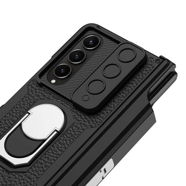 For Samsung Galaxy Z Fold4 5G Magnetic Armor Phone Case Full Coverage Carbon Fibre Cases Covers & Skins